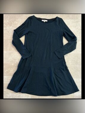 The LOFT Black Long-Sleeve Fit & Flare Dress Women’s Size Small Elegant Work